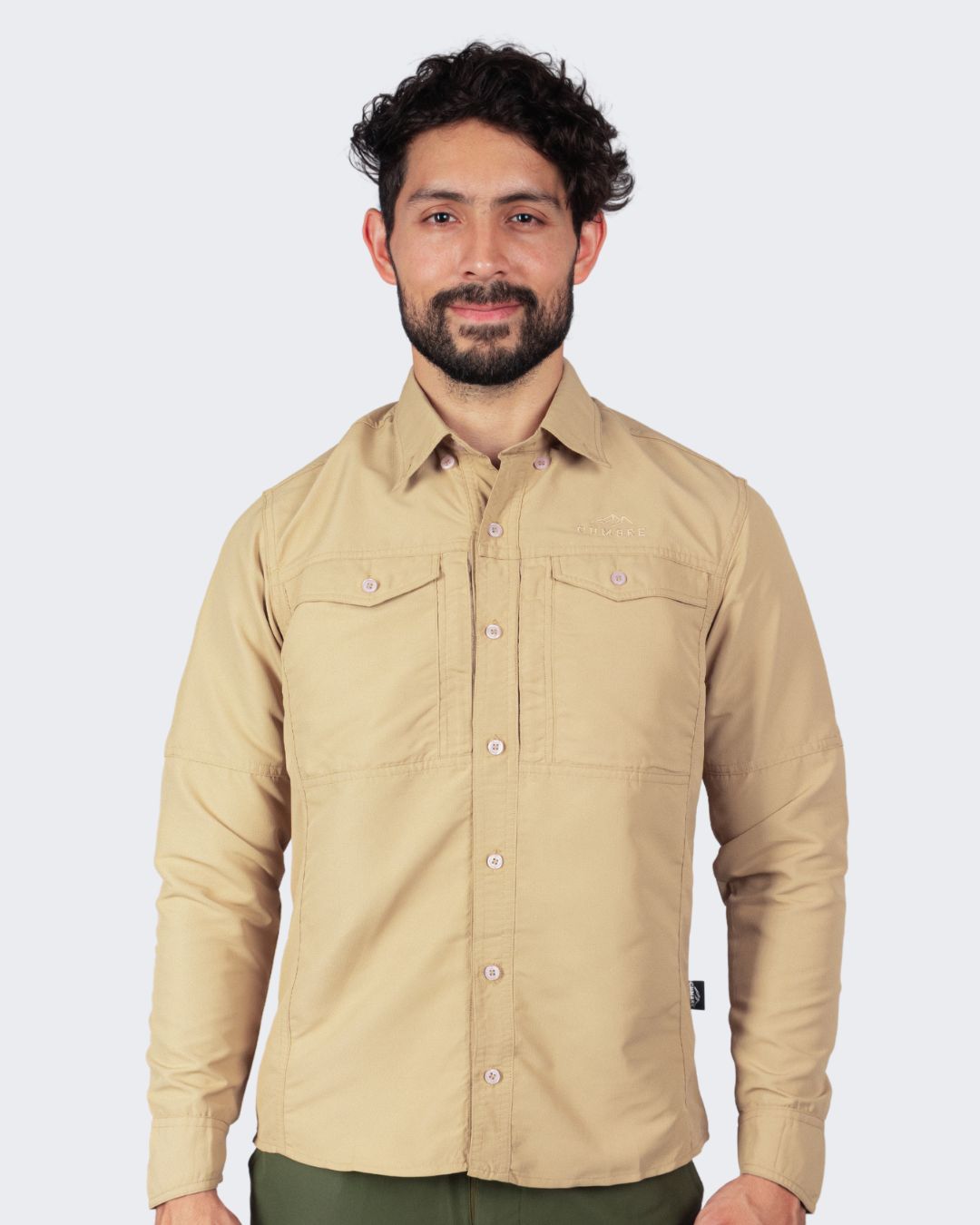 Camisa M/L Para Hombre | beige
