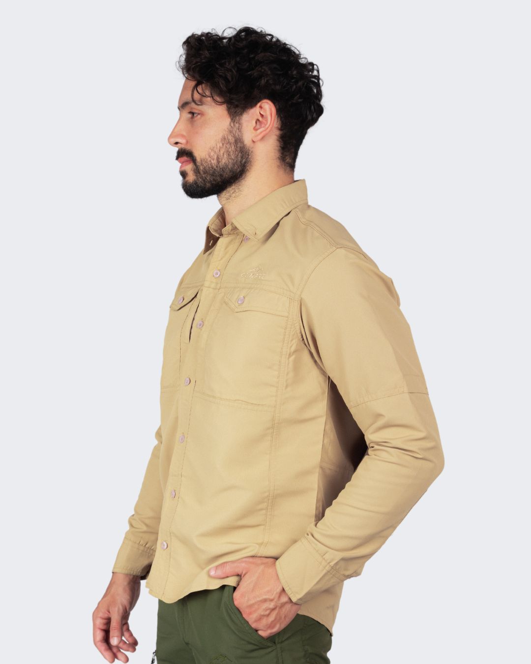 Camisa M/L Para Hombre | beige