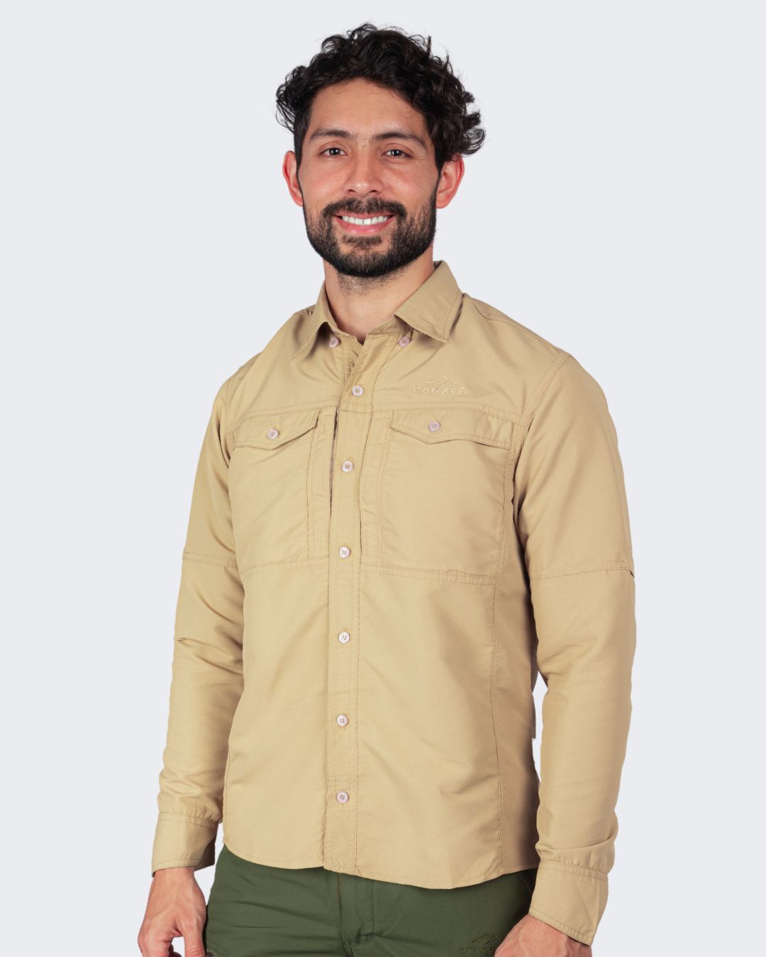 Camisa M/L Para Hombre | beige