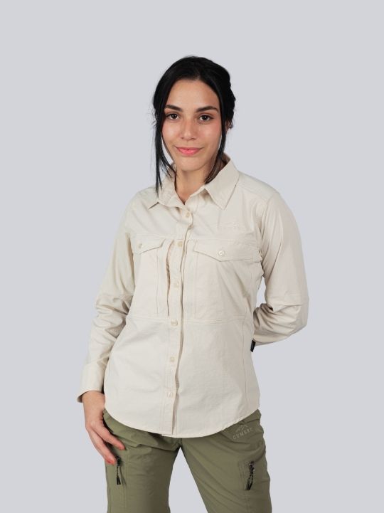 Camisa M/L Para Mujer | Blanco Humo