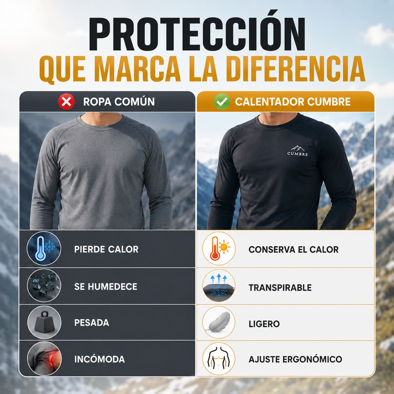Conjunto Calentador Primera Capa Varón