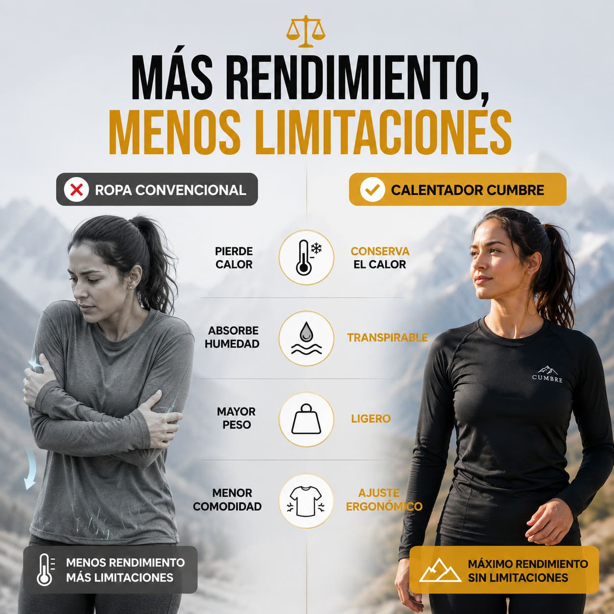 Conjunto Calentador Primera Capa Dama