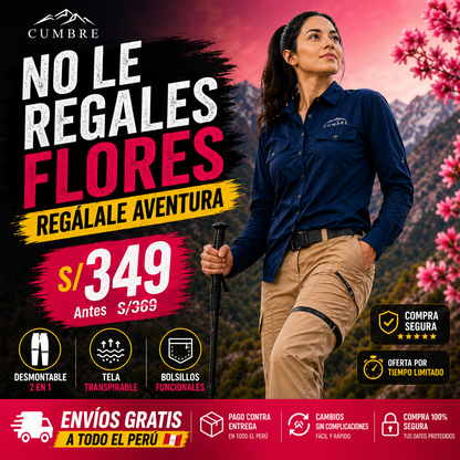 Cumbre | Camisa M/L + Correa Nylon + Pantalón Desmontable - PROMOCIÓN EXCLUSIVA DÍA DE LA MADRE