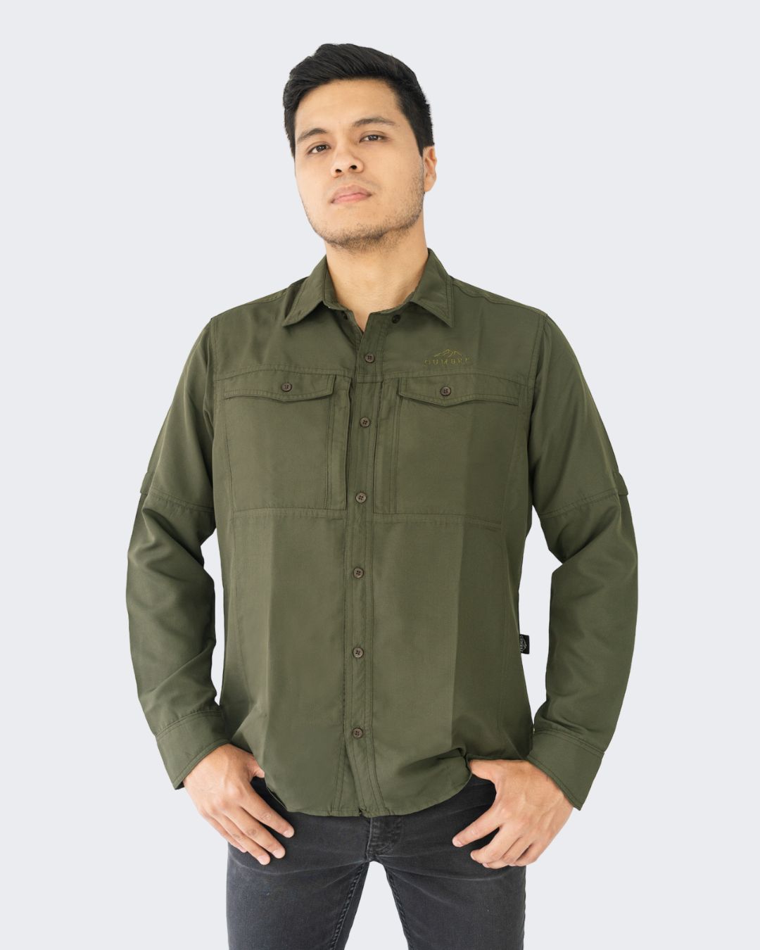 Camisa M L Para Hombre Verde militar Cumbre