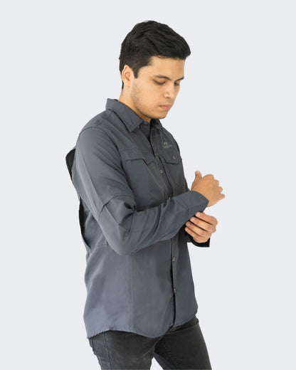 Camisa M/L Para Hombre | Gris