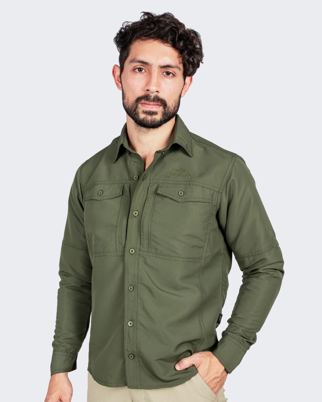 Camisa M/L Para Hombre | Verde