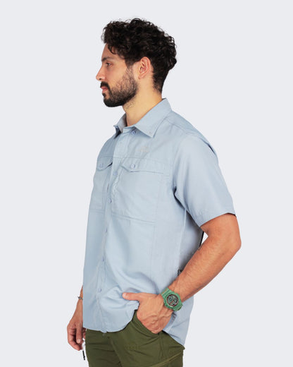 Camisa M/C Para Hombre | Gris claro