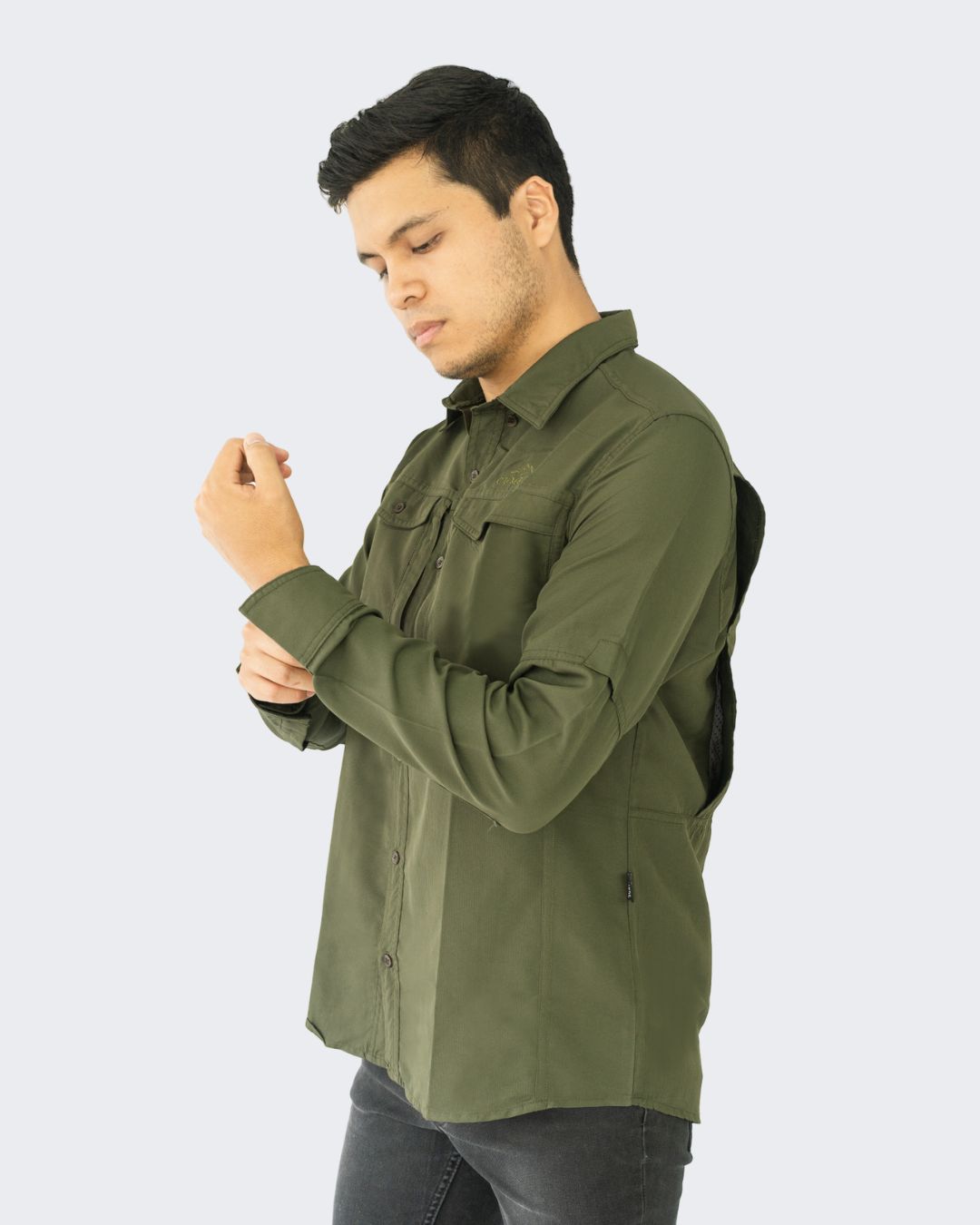 Camisa M/L Para Hombre | Verde militar