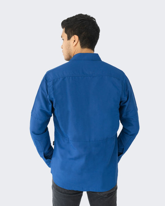 Camisa M/L Para Hombre | Azul